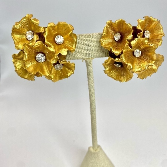 VINTAGE Henkel & Grossé (unsigned) Mid Century Floral Necklace & Clip Earrings - Picture 11 of 16